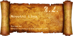 Novotni Lina névjegykártya